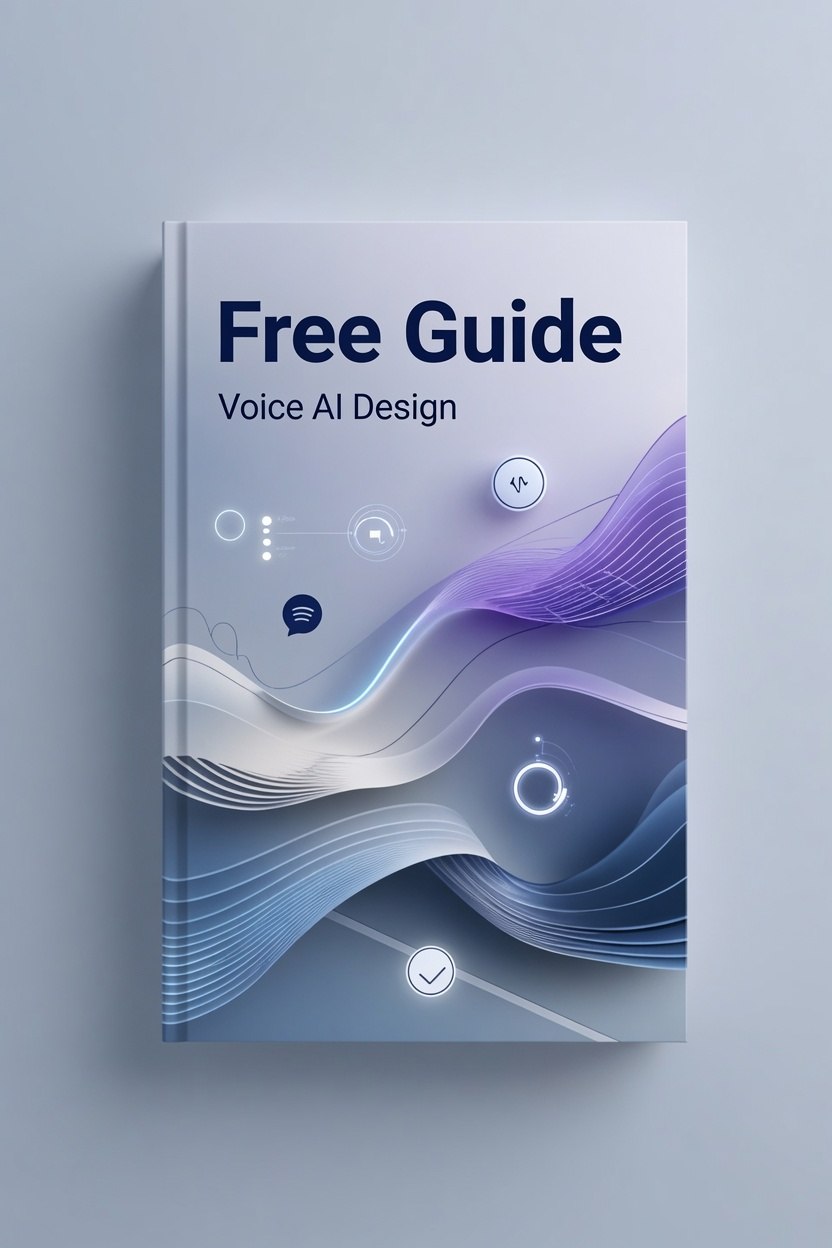 Free Guide to Voice AI Design on a gray background