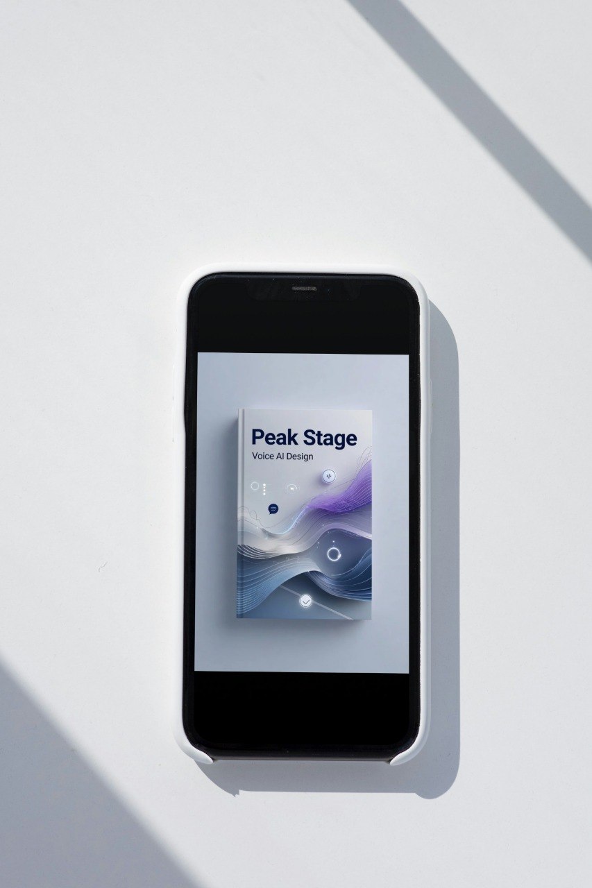 Smartphone displaying 'Peak Stage' app on a light gray background